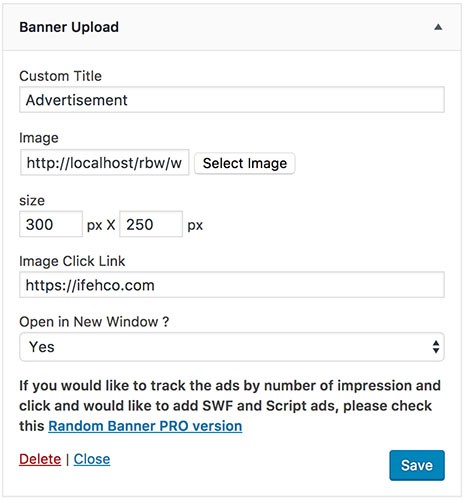 Banner Upload Widget View