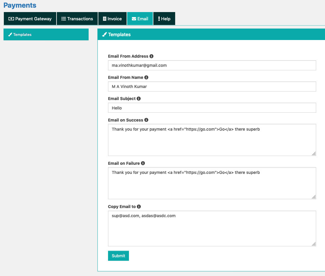 Email setup